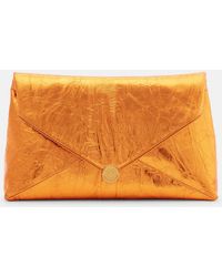 Dries Van Noten - Envelope Medium Metallic Leather Clutch - Lyst