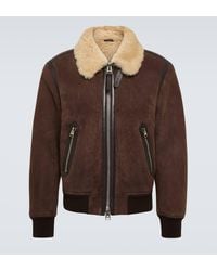 Tom Ford - Shearling-trimmed Leather Jacket - Lyst