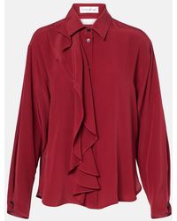 Victoria Beckham - Draped Silk Button-Down Shirt - Lyst
