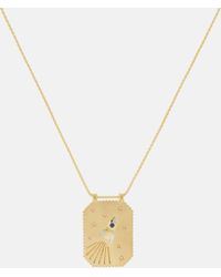 Marie Lichtenberg - Love You To The Moon 18kt Gold Pendant Necklace With Sapphire And Diamonds - Lyst