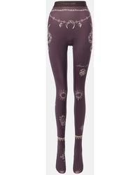 Marine Serre - Printed Jersey Tights - Lyst