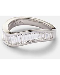 Anita Ko - Bague Wave En Or Blanc 18 Ct Et Diamants - Lyst