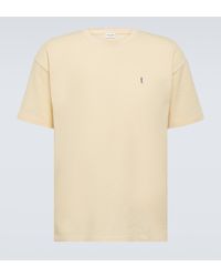 Saint Laurent - Cassandre Cotton-blend Pique T-shirt - Lyst
