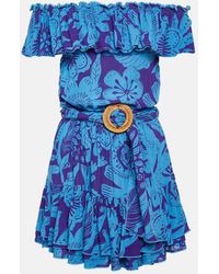 Poupette - Robe Bella Imprimee A Encolure Bardot - Lyst