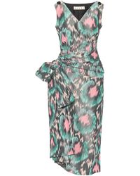 Marni Abito a stampa in cotone - Verde