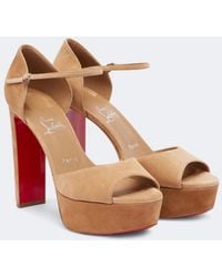 Christian Louboutin - Sandaloo 130 Suede Platform Sandals - Lyst