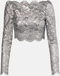 Rabanne - Floral Cropped Lace Top - Lyst