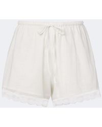 Posse - Marilyn Lace-Trimmed Cotton Shorts - Lyst