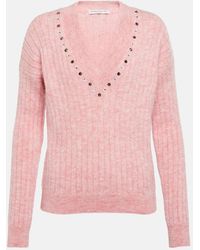 Alessandra Rich - Embellished Wool-blend Sweater - Lyst
