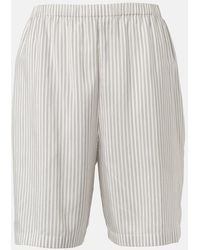 The Row - Zinnia Striped Silk Shorts - Lyst