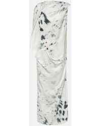 JACQUES WEI - Bedrucktes Maxikleid Aus Satin - Lyst