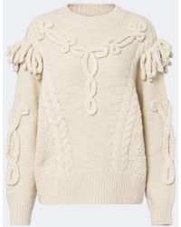 Isabel Marant - Katria Cable-Knit Fringed Wool-Blend Sweater - Lyst