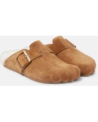 Balenciaga - Sunday Shearling-Lined Suede Mules - Lyst