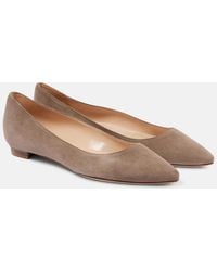 Manolo Blahnik - Lanza Bb Suede Ballet Flats - Lyst
