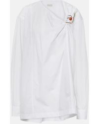 Dries Van Noten - Embellished Cotton Poplin Blouse - Lyst