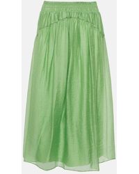 Vince - Gathered Midi Skirt - Lyst