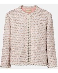 Valentino - Jacke Aus Tweed Mit Kristallen - Lyst