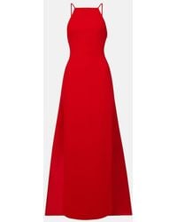 Solace London - Ulla Caped Crepe And Satin Gown - Lyst