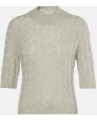 Brunello Cucinelli - Pullover Aus Strick Mit Pailletten - Lyst