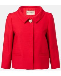 Valentino - Crepe Couture Embellished Blazer - Lyst