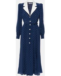 Alessandra Rich - Polka Dot Midi Dress - Lyst