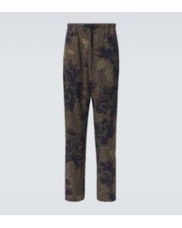 Dries Van Noten - Printed Drawstring Straight-Leg Pants - Lyst