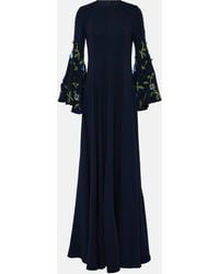 Oscar de la Renta - Embroidered Silk-blend Gown - Lyst