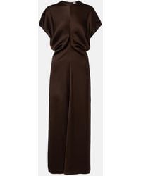 TOTEME - Draped Satin Maxi Dress - Lyst