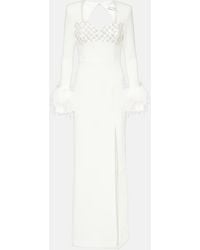 Rebecca Vallance - Bridal Blanche Feather-trimmed Gown - Lyst