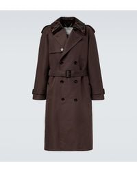 Burberry - Check Silk And Cotton Trench Coat - Lyst