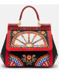 Dolce & Gabbana - Sicily Medium Printed Top-Handle Bag - Lyst