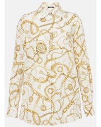 Balmain - Bedrucktes Hemd Aus Seide - Lyst
