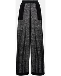 Alaïa - Sheer Linen And Silk Wide-Leg Pants - Lyst