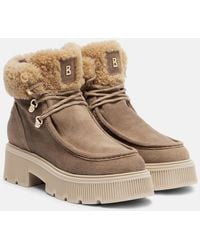 Bogner - Turin Suede And Shearling Lace-Up Boots - Lyst