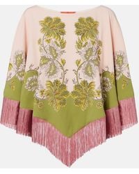 La DoubleJ - Swathe Placee Reversible Satin Poncho - Lyst