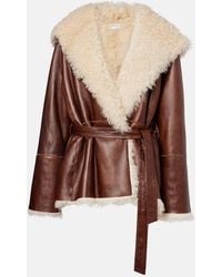 Magda Butrym - Shearling-Trimmed Leather Jacket - Lyst