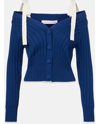 Carolina Herrera - Bow-Detail Cotton And Wool Cardigan - Lyst