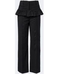 Ganni - Ruffled Straight Pants - Lyst
