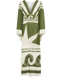 CaftanoTwinset in Materiale sintetico di colore Verde Donna Abbigliamento da Abbigliamento da spiaggia da Copricostumi e caftani 