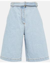 Etro - Embroidered Denim Shorts - Lyst