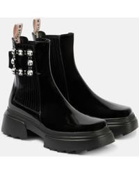 Roger Vivier - Wallaviv Patent Leather Chelsea Boots - Lyst