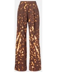 Dries Van Noten - Printed Cotton Wide-Leg Pants - Lyst