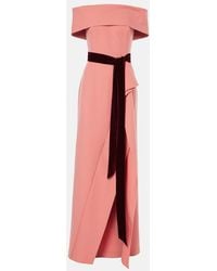 Oscar de la Renta - Off-Shoulder Wool-Blend Gown - Lyst