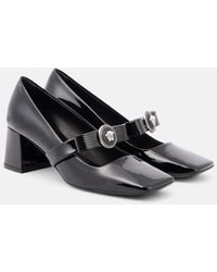 Versace - Gianni Ribbon Pumps Aus Lackleder Mit Verzierung - Lyst