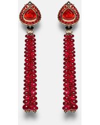 Marina B - Lupa 18Kt Drop Earrings With Gemstones And Diamonds - Lyst
