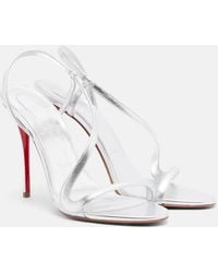 Christian Louboutin - Miss Z Metallic Leather Slingback Sandals - Lyst