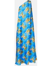 La DoubleJ - Robe Longue Roy En Soie A Fleurs - Lyst