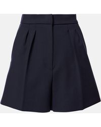 Max Mara - Zic High-rise Wool-blend Canvas Shorts - Lyst