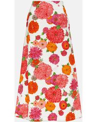 La DoubleJ - A-long Floral Cotton Midi Skirt - Lyst