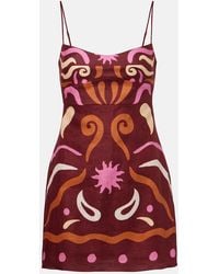 Cala De La Cruz - Vestido Corto Lucca De Lino Estampado - Lyst